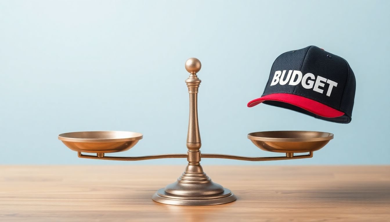 A scale balancing 'Quality' and 'Budget', with a 'Social Media Manager' hat on one side.