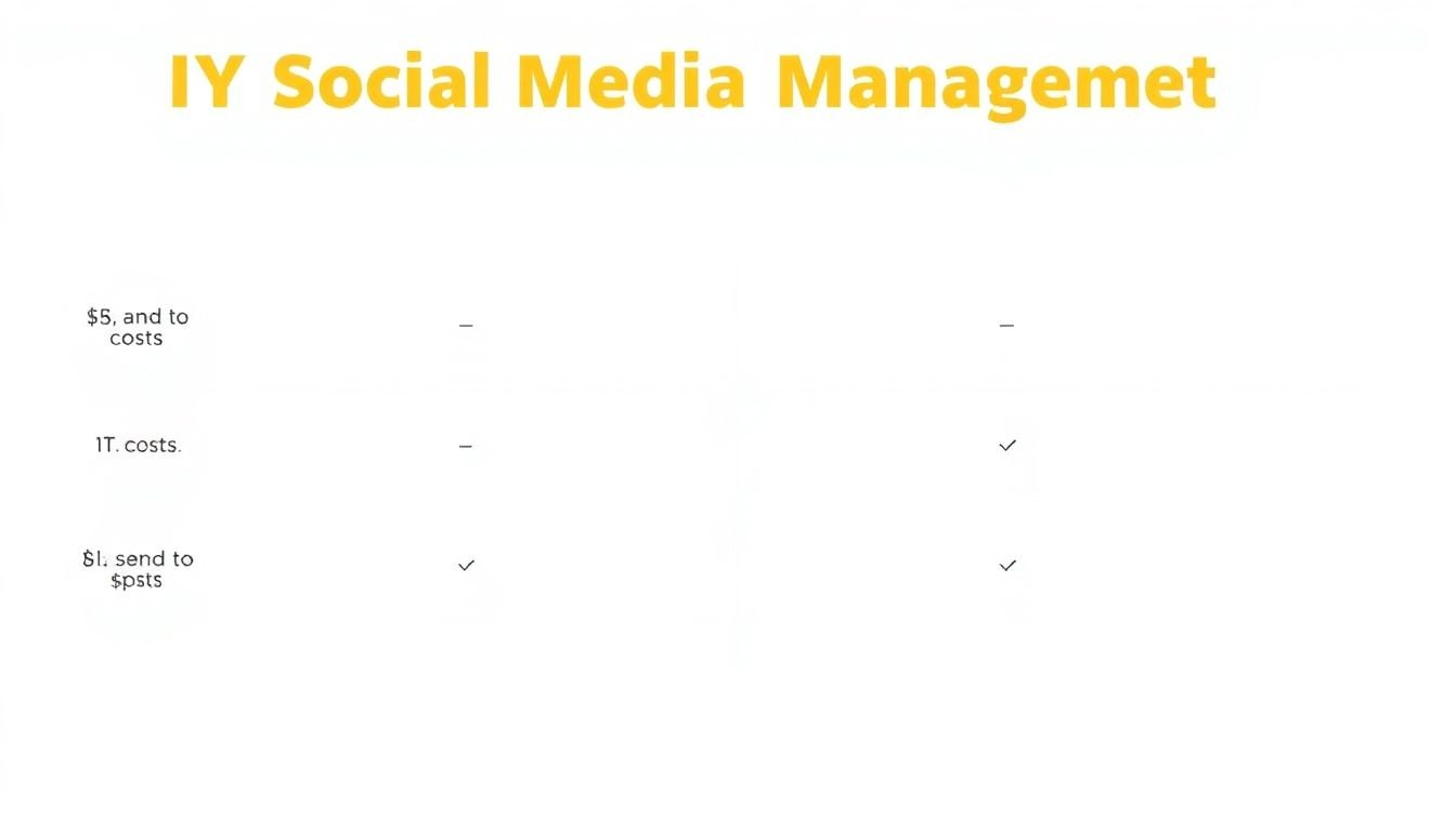 A graph or chart comparing the costs and potential returns of DIY social media management.