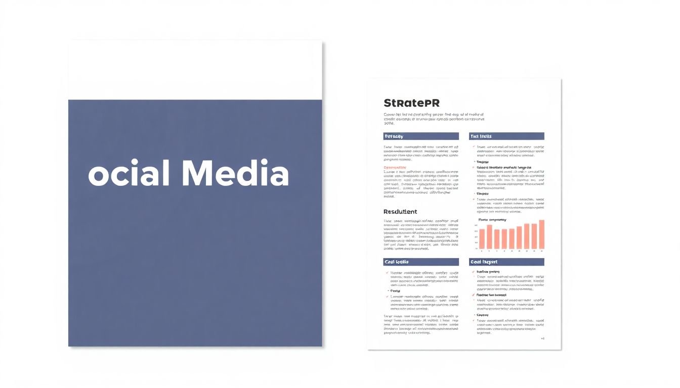 A mockup of a professional social media management report or strategy document.