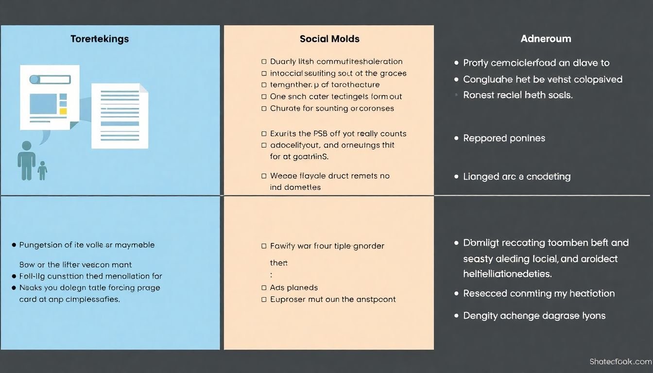A storyboard comparing different storytelling techniques for various social media platforms.