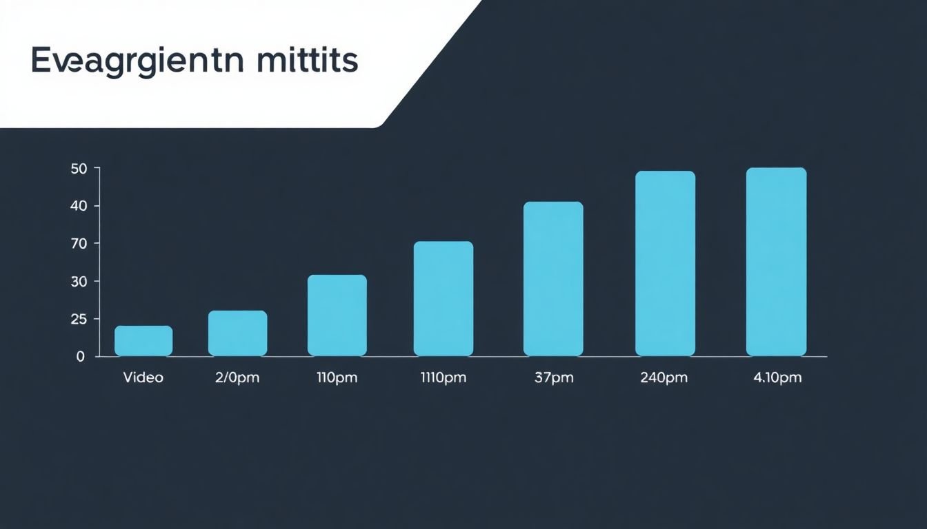 A bar graph showing engagement metrics on the y-axis and video length on the x-axis.