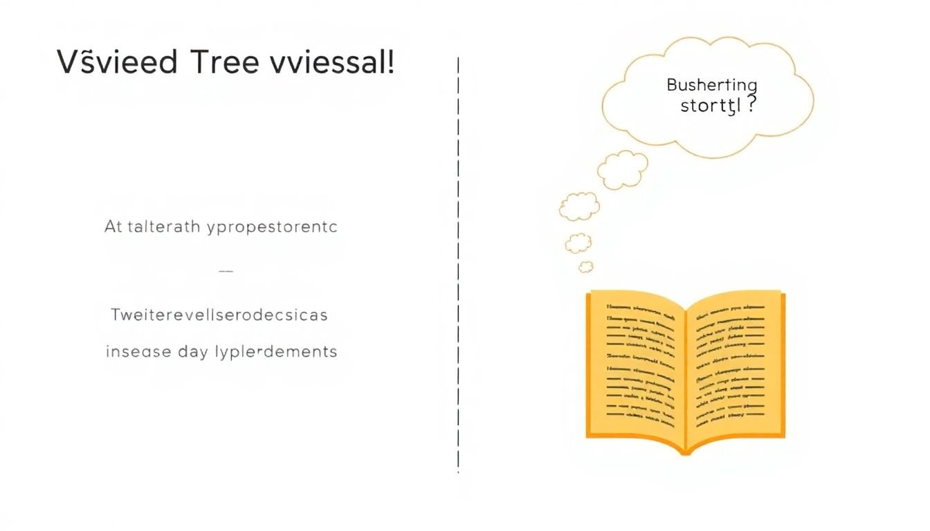 An infographic illustrating the speed of visual processing compared to text, with a thought bubble showing a story unfolding.