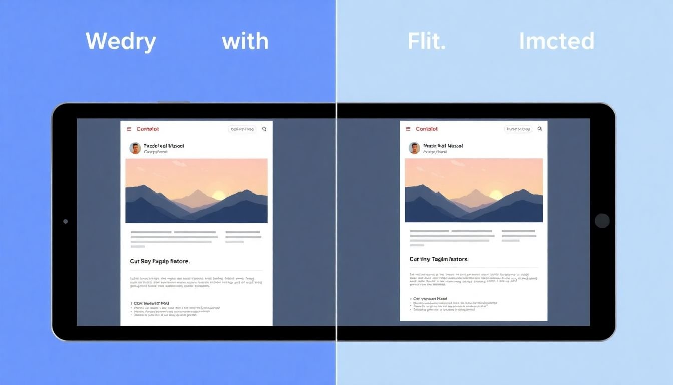 A side-by-side comparison of a single piece of content adapted for two different platforms, showcasing the platform-specific optimizations.