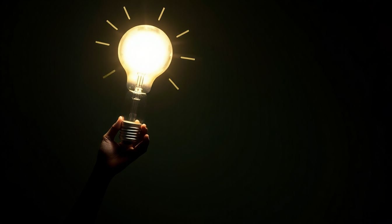 A lightbulb moment illustration of a caption transforming a simple image into an engaging social media post.