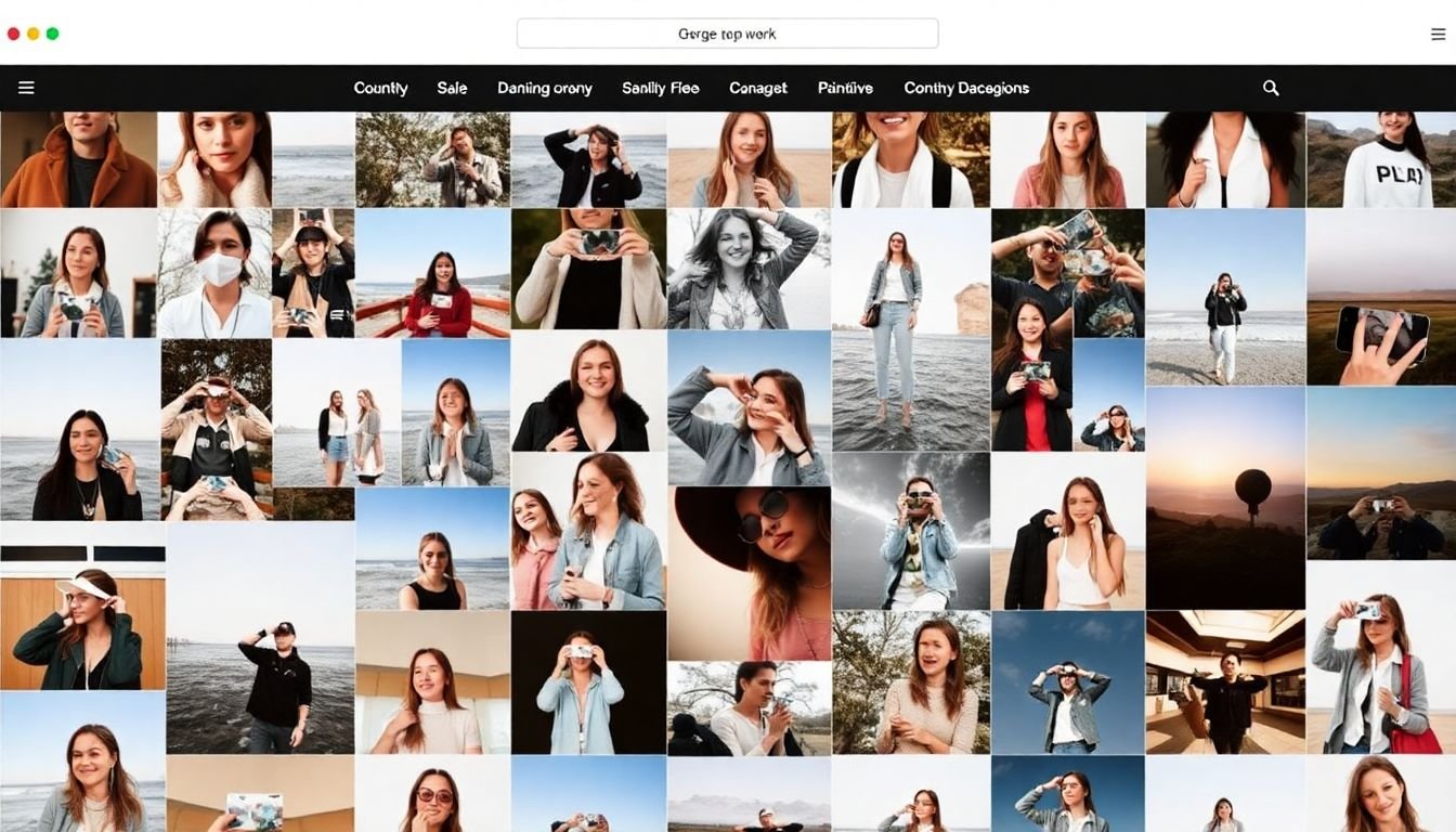 A collage of UGC curated and displayed on a brand's website or social media profile, with clear attribution and a consistent aesthetic.