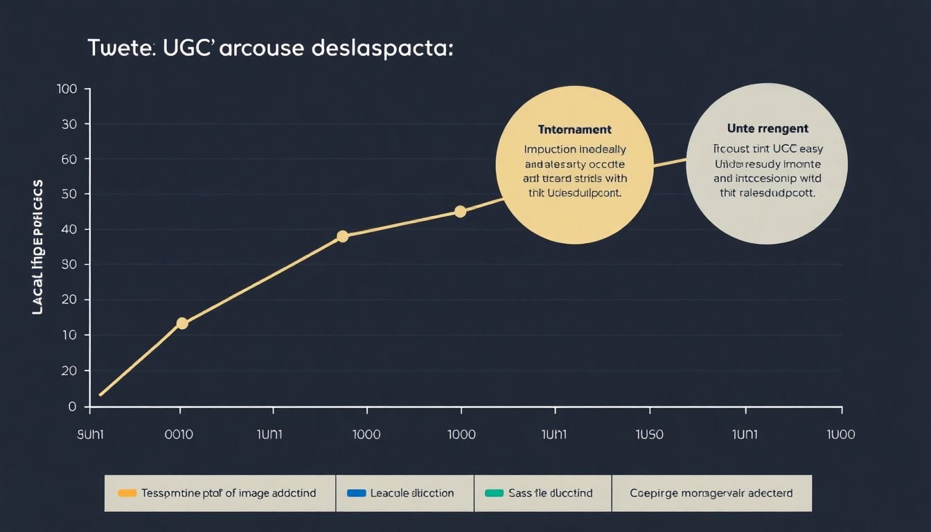 A graph or chart showing the growth and impact of UGC over time, with clear indicators of success and areas for improvement.
