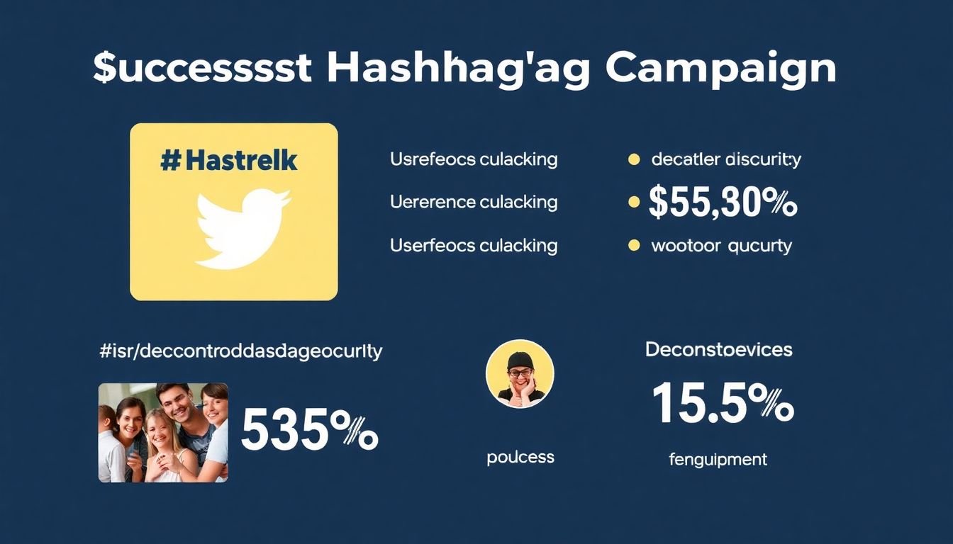 A visual representation of a successful hashtag campaign, showing the hashtag, user-generated content, and engagement statistics.
