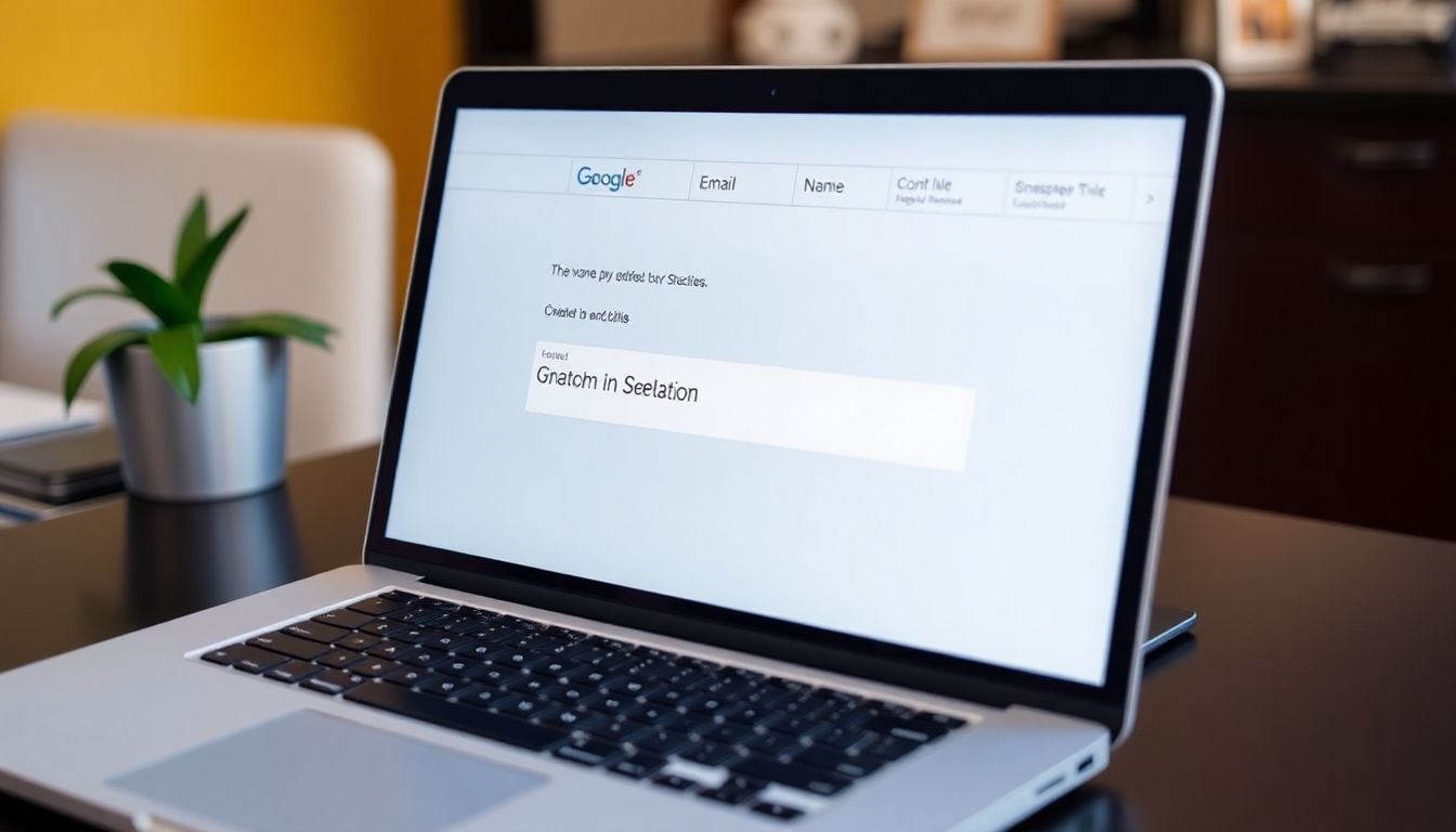 A laptop screen displaying an email with a personalized subject line, using the recipient's name and location.