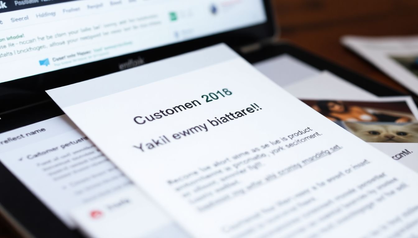 A close-up of a personalized email on a laptop screen, with a unique customer name and tailored product recommendations, surrounded by other generic emails in the inbox, emphasizing the importance of personalization in email marketing.