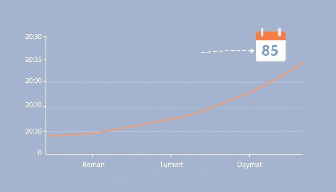 A graph showing open rates at different times of the day and days of the week, with a calendar icon highlighting the optimal send time.