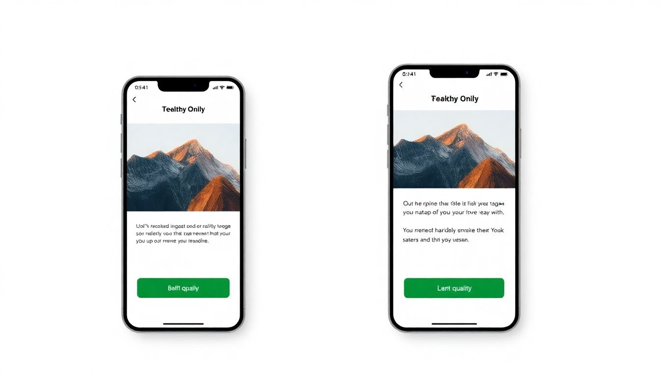 A mockup of a perfectly laid-out mobile email, showcasing a single-column design, large call-to-action buttons, and high-quality, appropriately sized images.