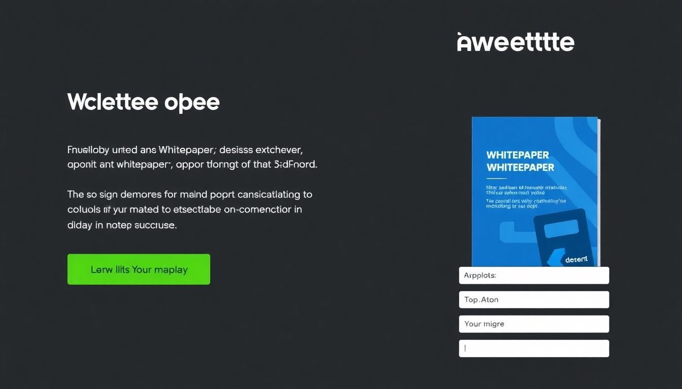 An email newsletter layout featuring a whitepaper excerpt, a call-to-action button, and a form for users to submit their information