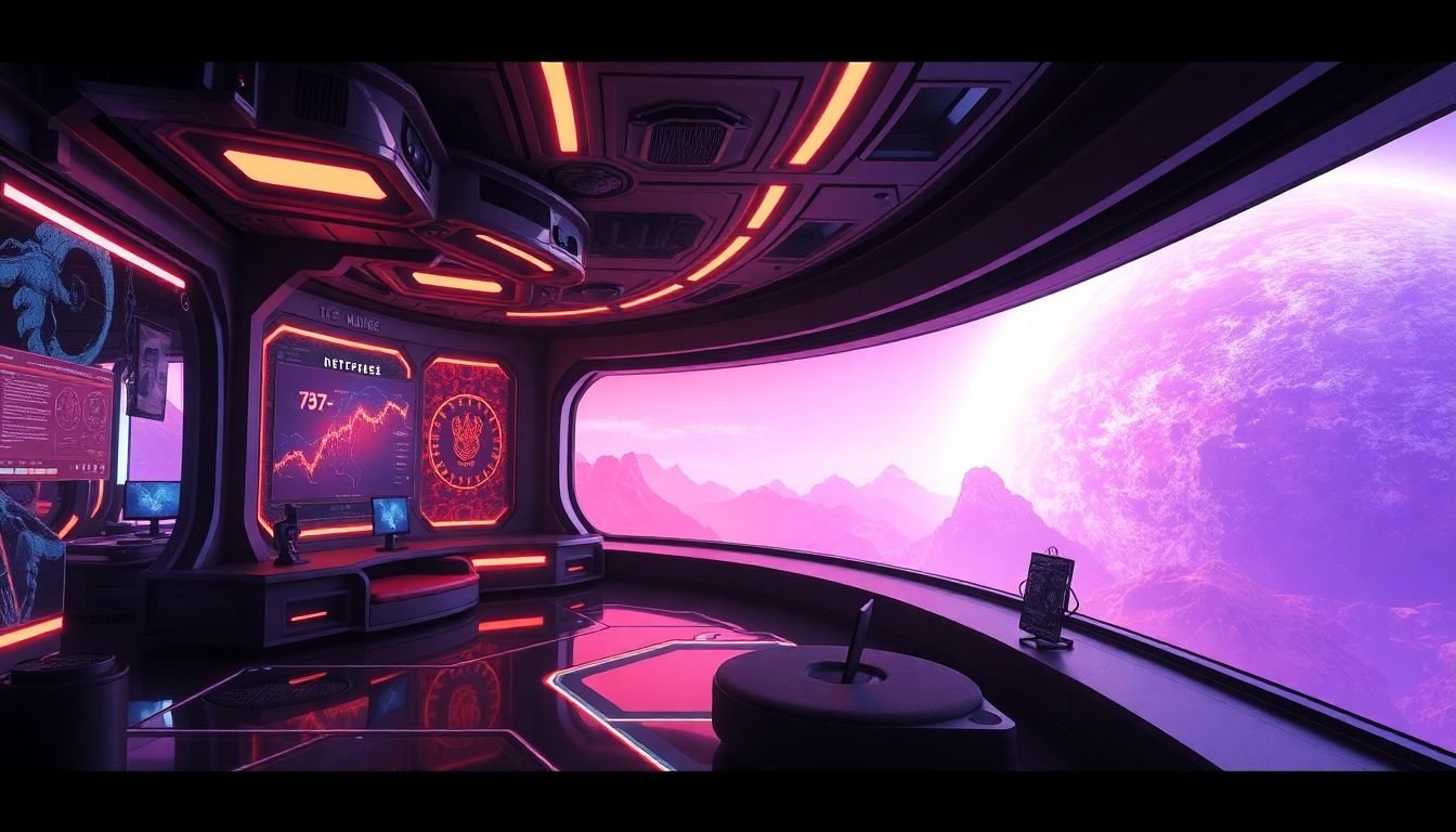 A futuristic concept art piece showcasing potential layout design trends in the years to come.