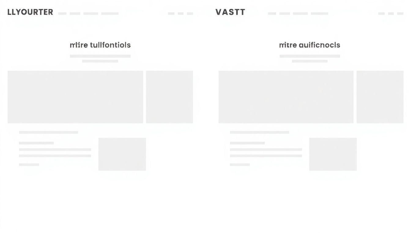 A side-by-side comparison of a layout with and without accessibility features, such as high contrast and clear typography.