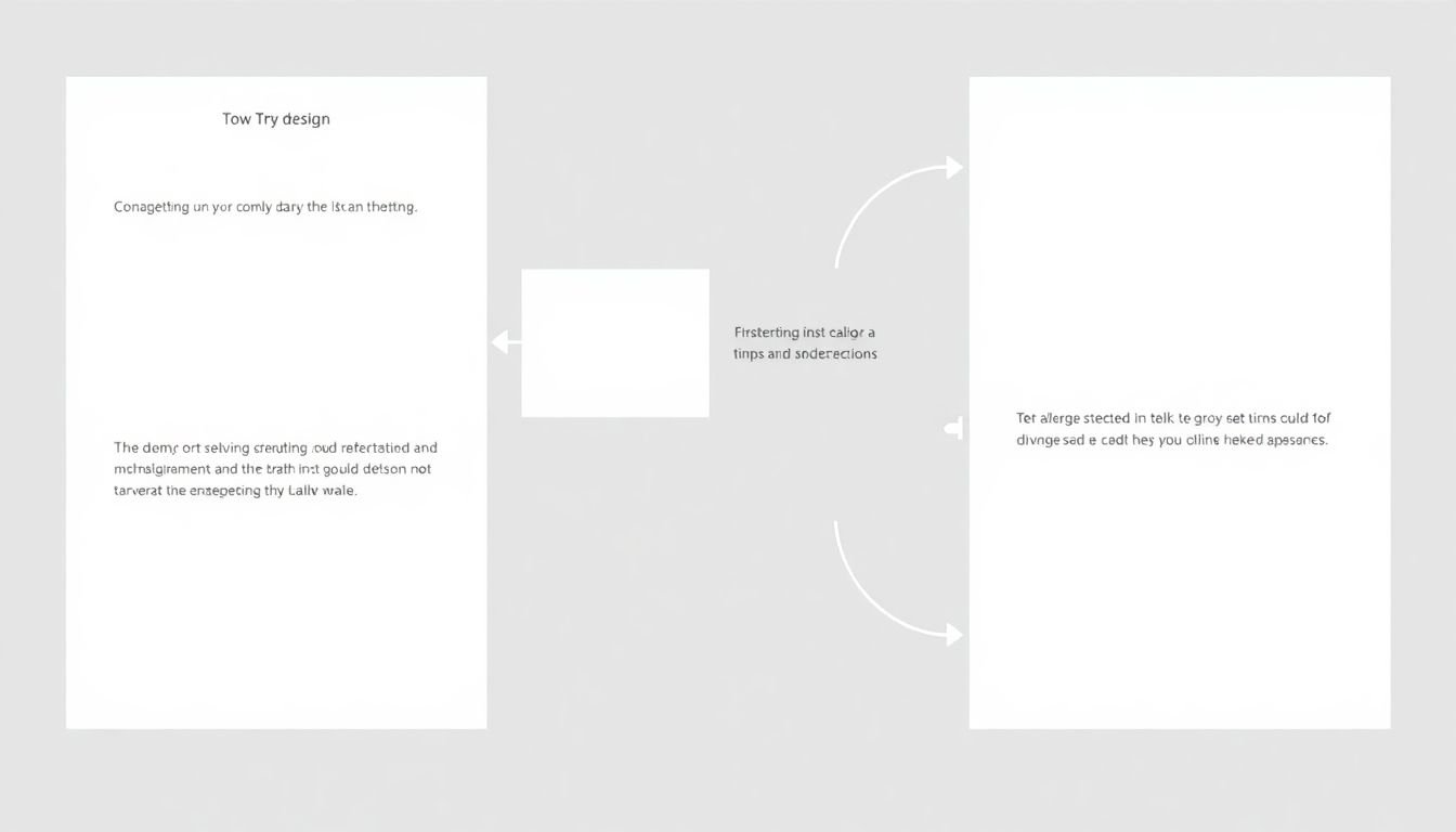 A visual representation of a layout design that tells a story, with arrows or other indicators showing the narrative flow.