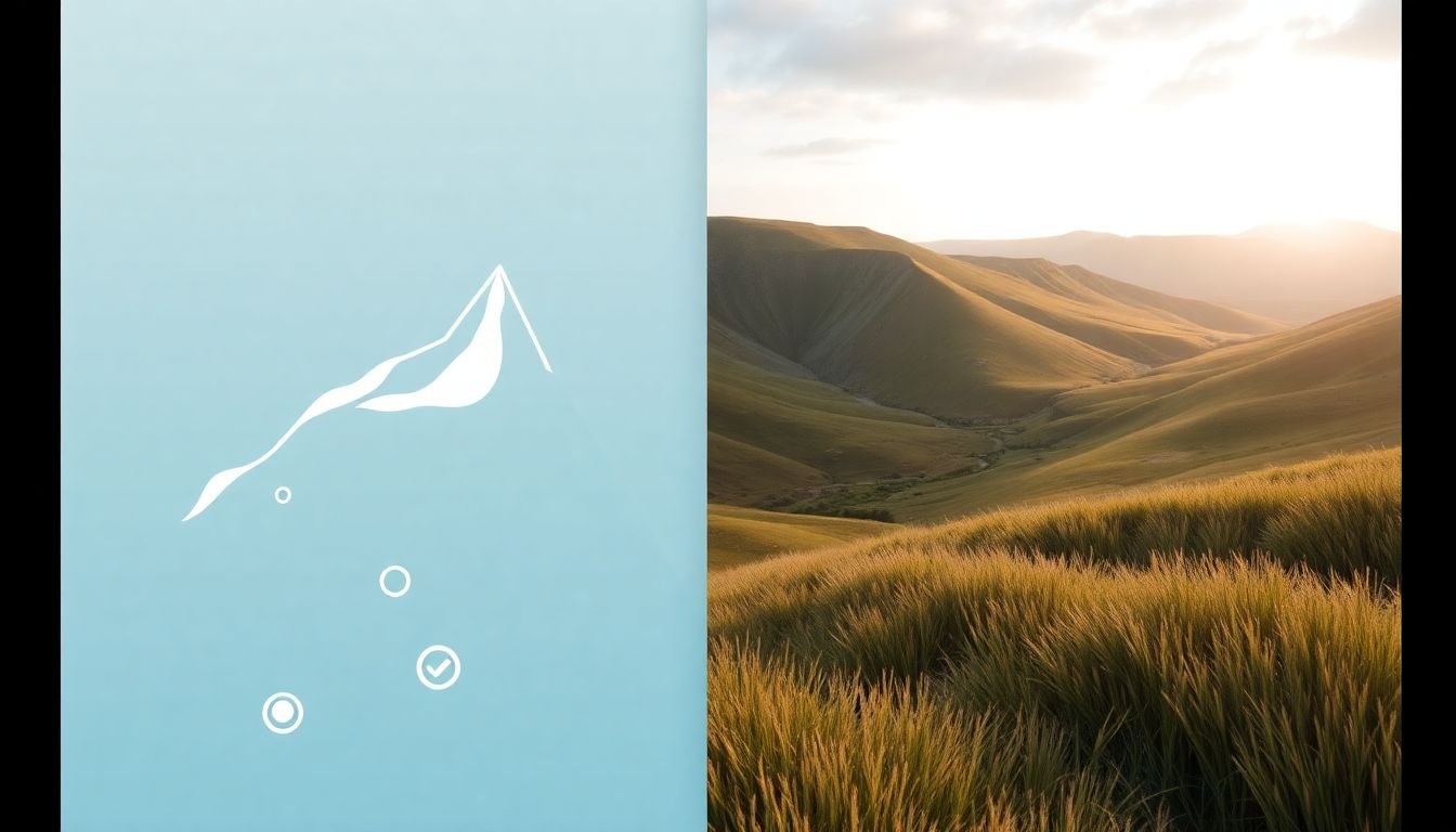 A split-screen image showing an illustration and a photograph side by side, with a graphic design project using both.