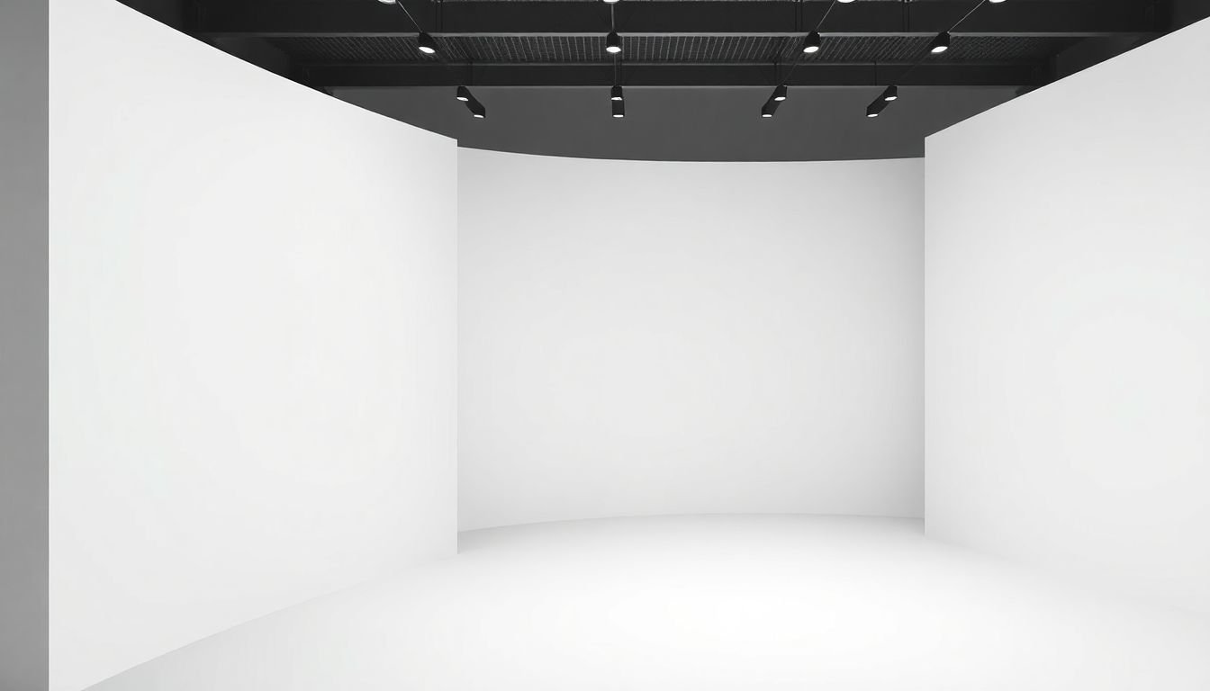 A minimalist design featuring bold, large-scale typography with plenty of white space