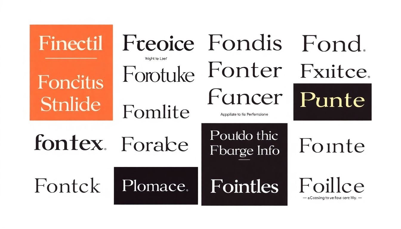 A variety of fonts displayed on a design board, each with a different personality and mood