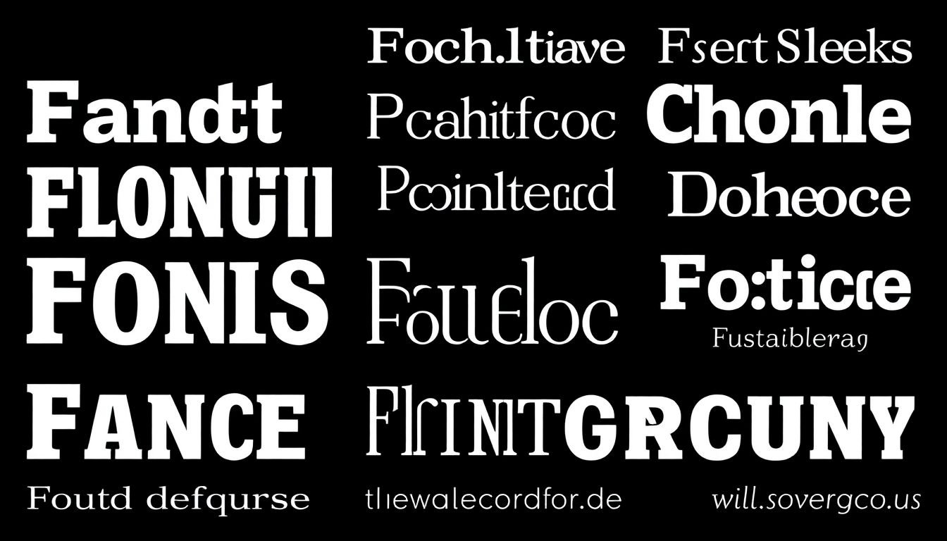 A typography-focused design showcasing various fonts, with an emphasis on legibility and sustainability.