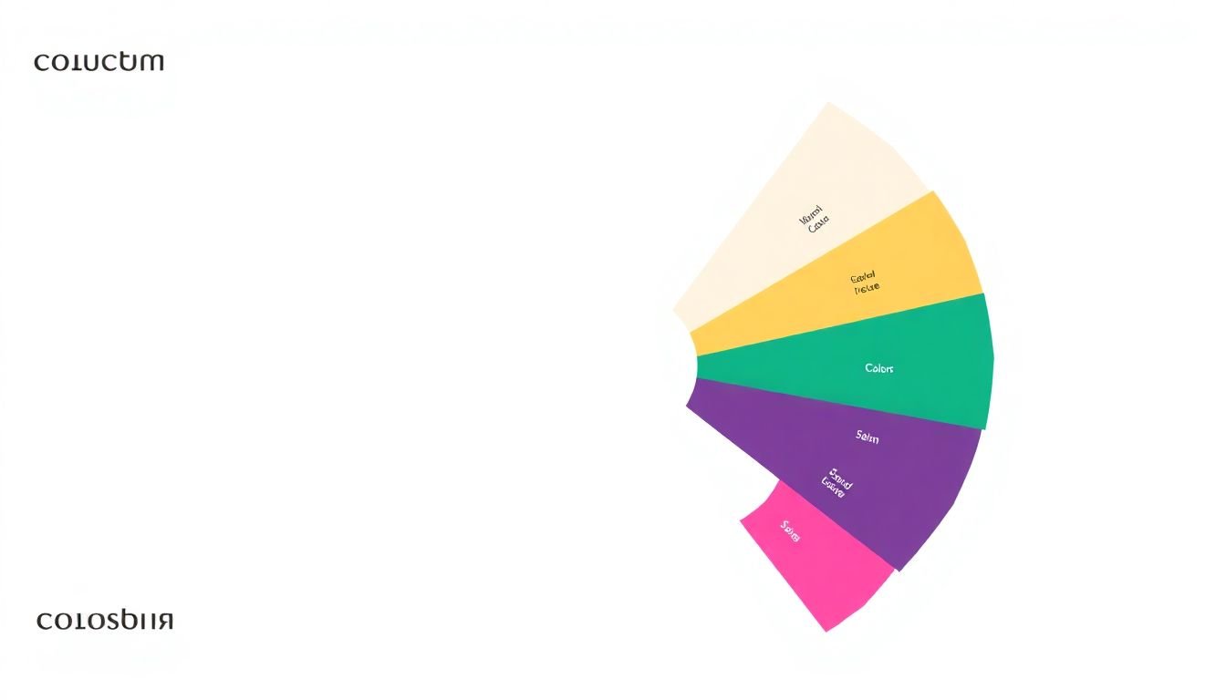 A color wheel with various harmonious color schemes highlighted, accompanied by branding elements like typography and imagery.