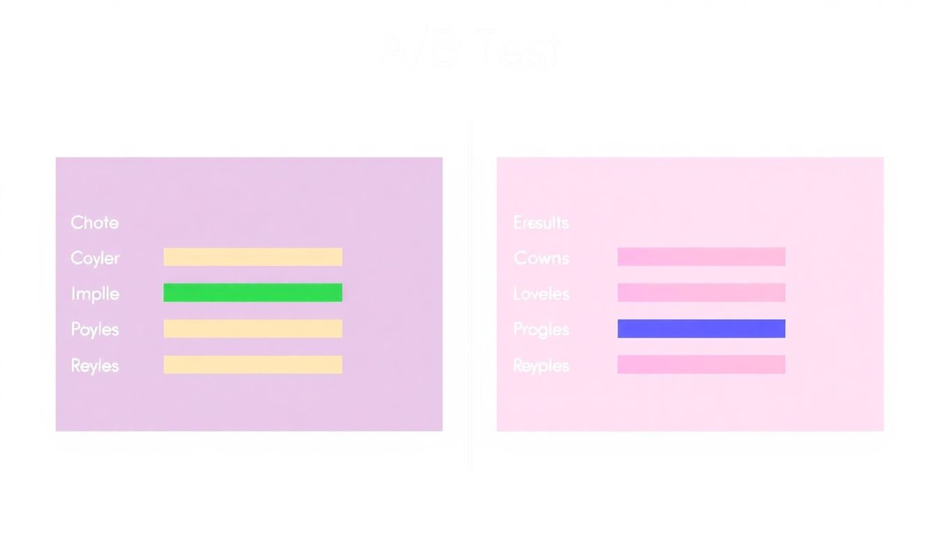 A graph showing the results of an A/B test, with two different color palettes and their corresponding user feedback.