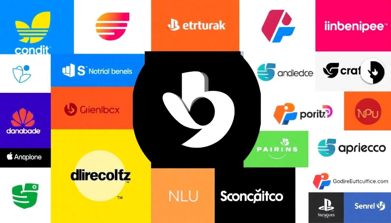 A collage of successful brands' logos and marketing materials, showcasing their adaptability across platforms