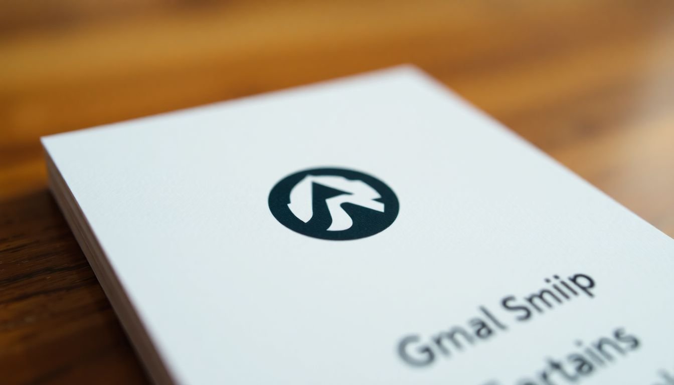 A close-up of a company's logo on a business card, with a blurred background hinting at the deeper aspects of corporate identity.