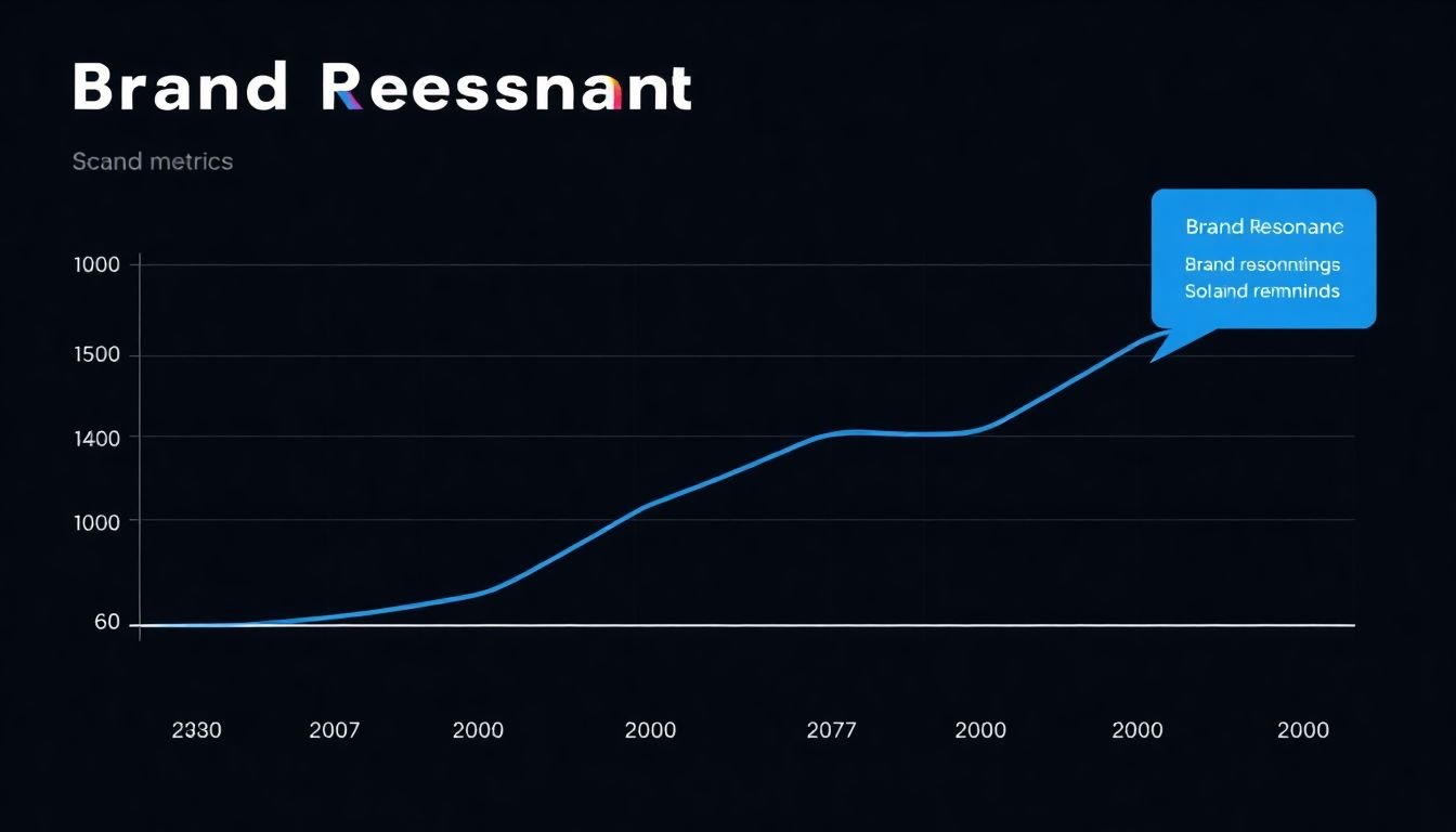 A graph or chart displaying brand resonance metrics, with a brand's logo prominently featured.