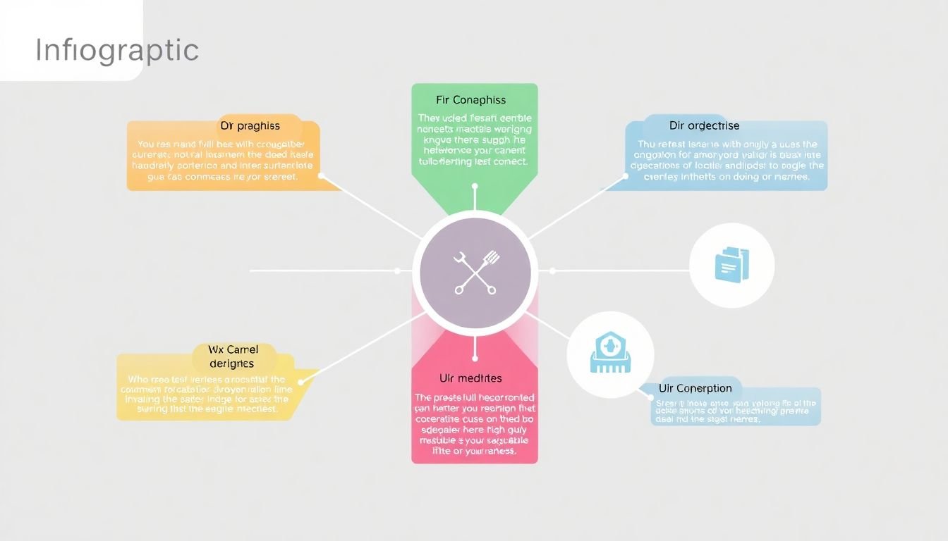 An infographic layout with placeholders for visual identity elements, ready to be populated with content.