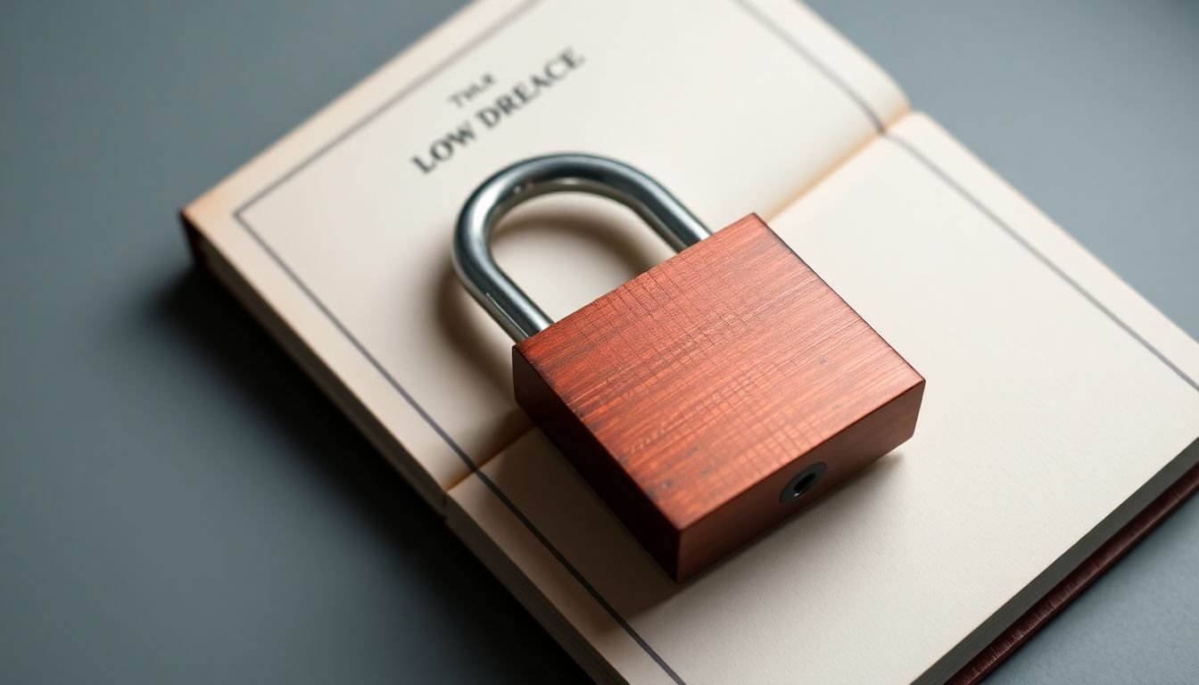 A storybook with a padlock on it, symbolizing unlocking a new brand narrative.