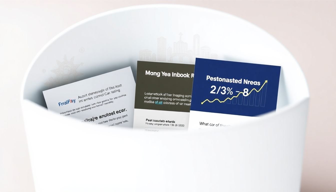 An inbox filled with personalized, engaging email content, with a graph showing increasing open rates and conversions.