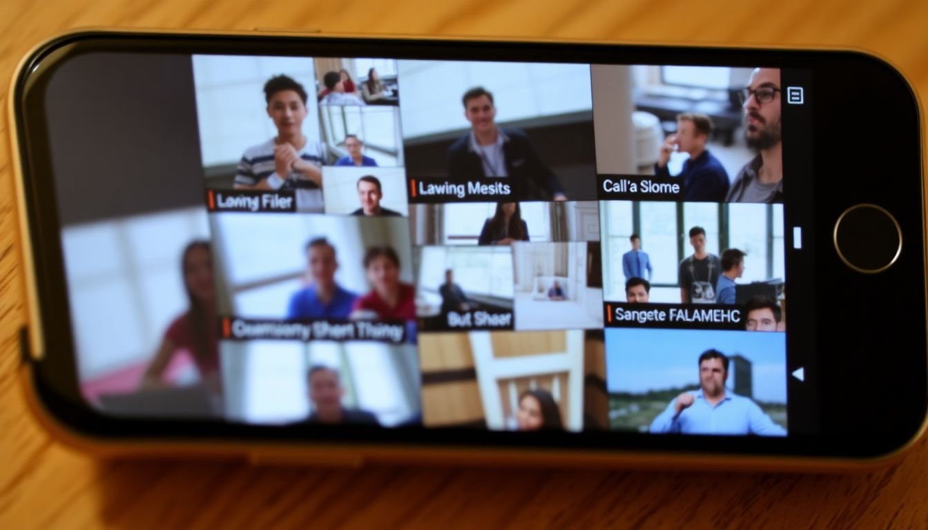 A montage of short, engaging videos on a smartphone screen, with a 'like' and 'share' button prominently displayed.