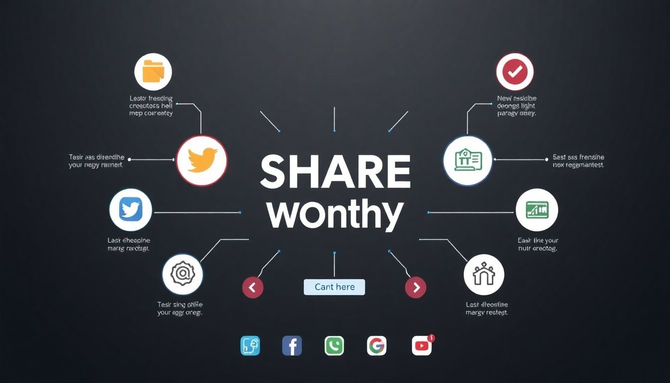 A completed, share-worthy infographic design, surrounded by social media logos and sharing icons.