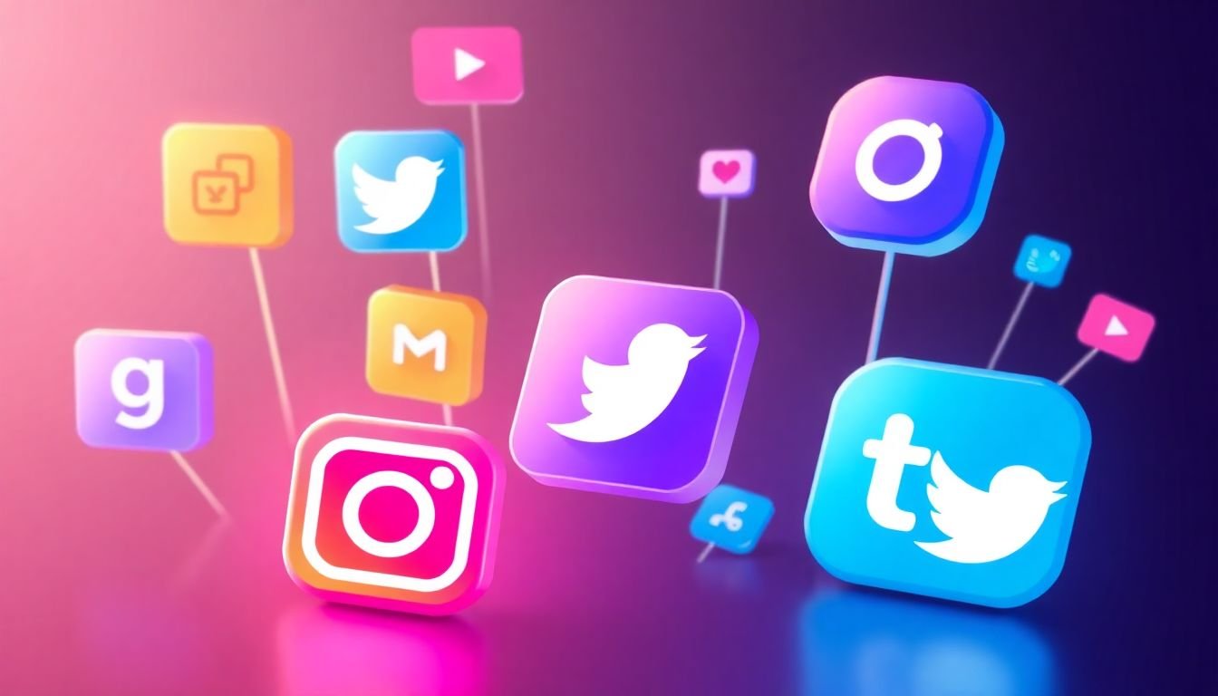 Concept art or logos of upcoming or lesser-known social media platforms, symbolizing the future of the industry.