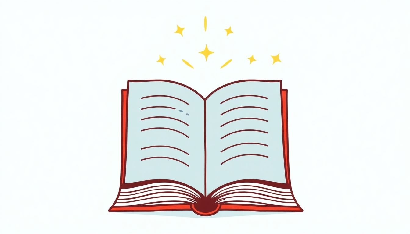 A storybook graphic, symbolizing the use of storytelling in subject lines.