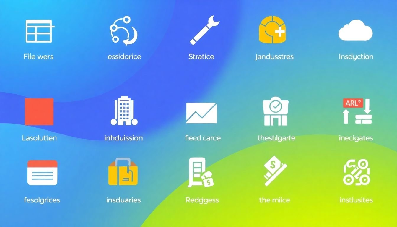 Icons representing various industries, each with a unique subject line formula beside it.