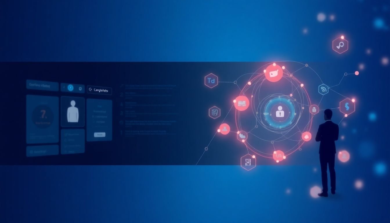 A visual representation of different personalization techniques in action, with AI algorithms segmenting and tailoring content