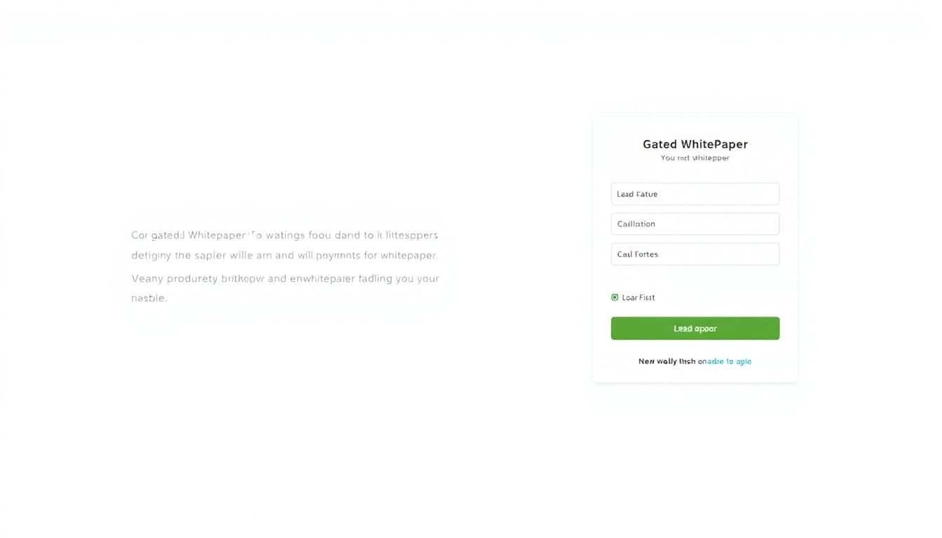 An illustration of a gated whitepaper with a lead capture form that is simple, unobtrusive, and clearly visible.