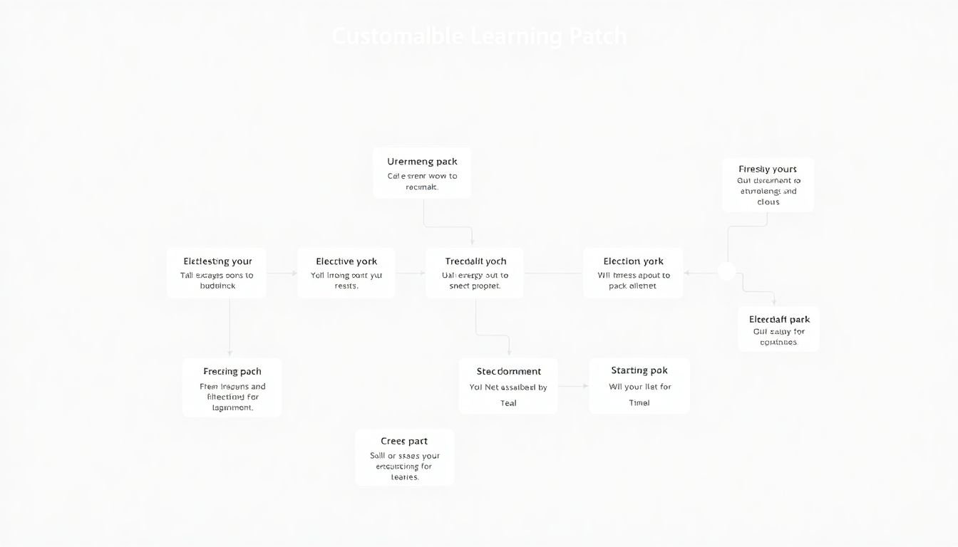 A customizable learning path flowchart with branching options, based on learners' skills, interests, and progress.