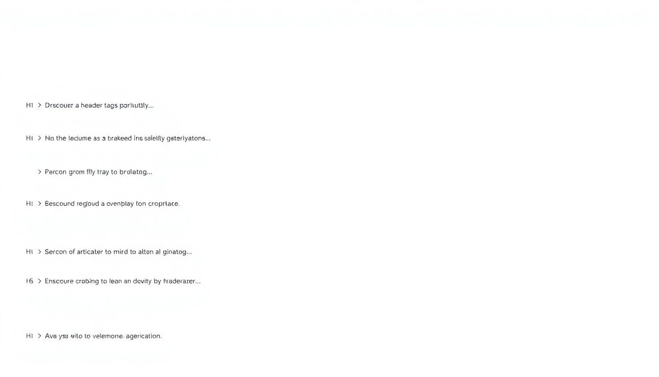 A webpage with properly structured header tags, from H1 to H6, indicating the hierarchy of content.