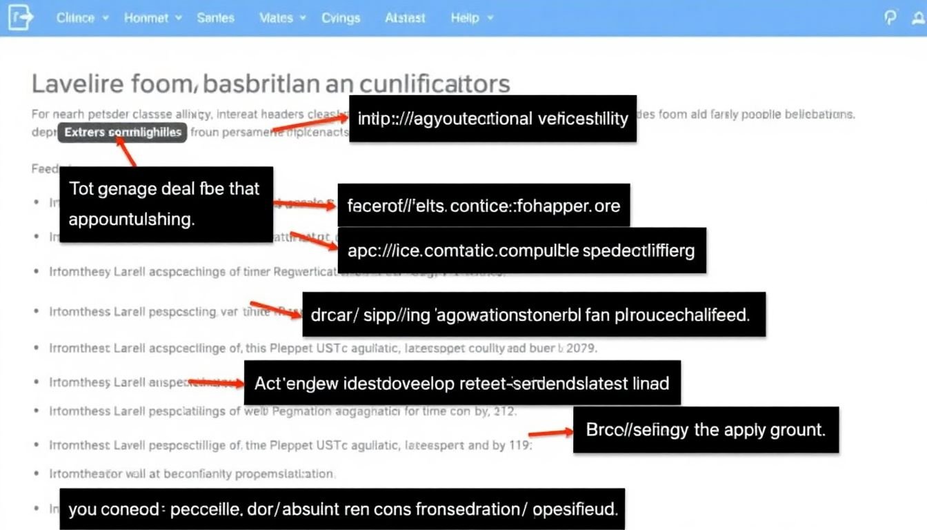 A webpage with external links highlighted, leading to reputable and relevant sources.