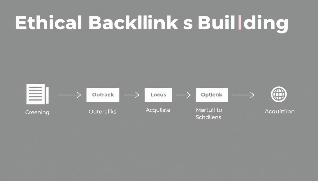 A flowchart showing the process of ethical backlink building, starting from content creation to outreach and link acquisition.