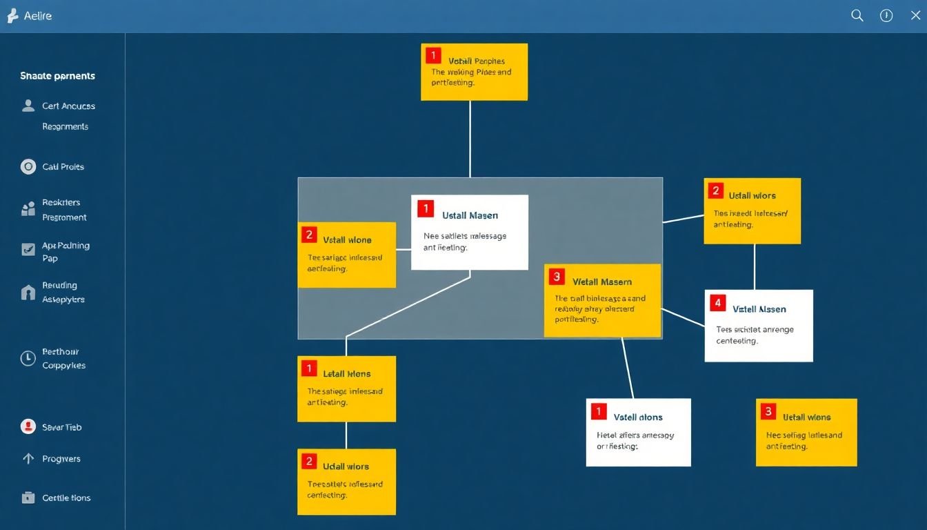 A diagram of a website's technical structure, with red flags highlighting areas that need improvement.