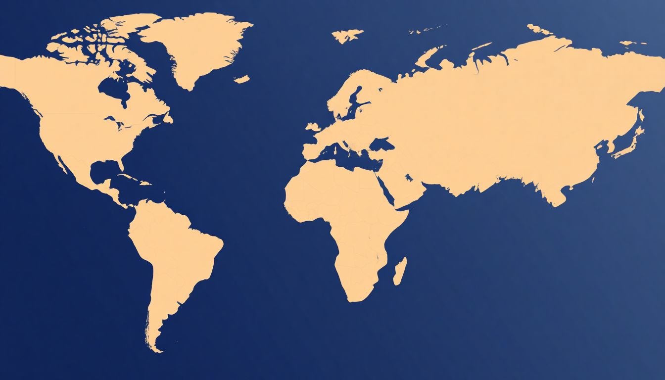 A world map with lines connecting different countries, representing the global reach of a website's backlinks.