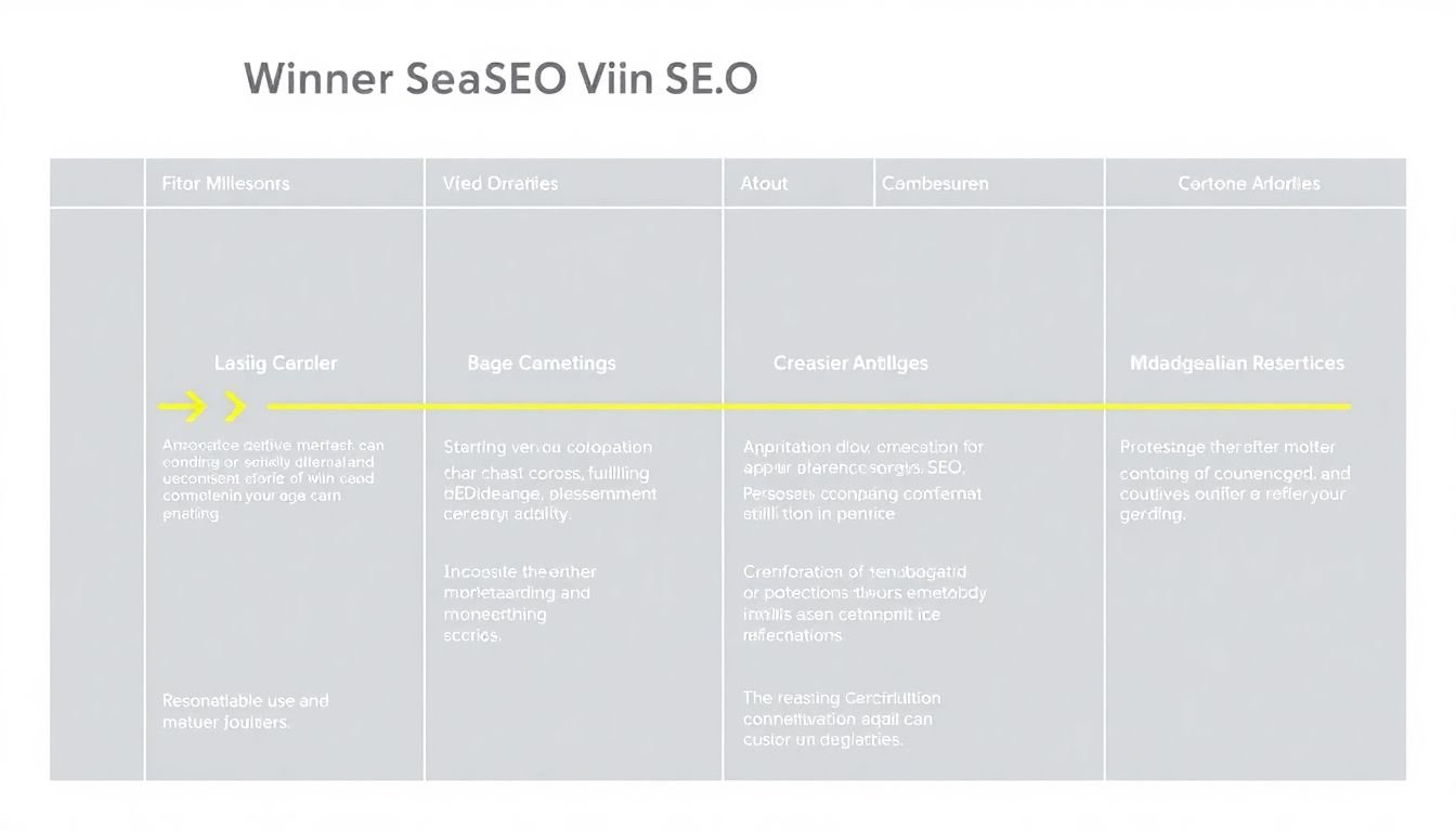 A roadmap with milestones for a winning SEO strategy, incorporating competitor analysis findings.