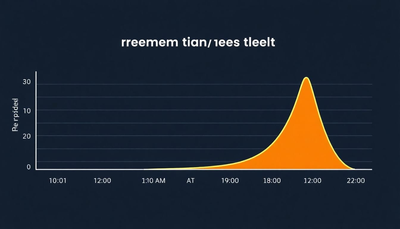A graph showing peak engagement times predicted by AI, with a social media icon at the top.