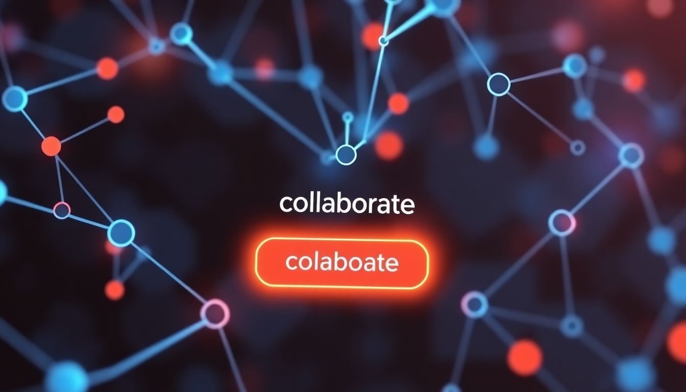 An AI algorithm analyzing influencer metrics, with a 'collaborate' button lighting up for a promising match.