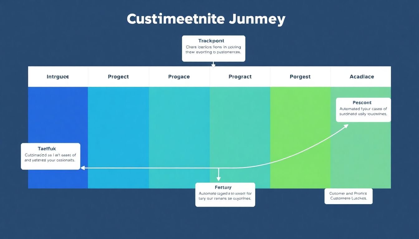 An animated GIF showing a customer journey map with automated, personalized touchpoints at each stage.