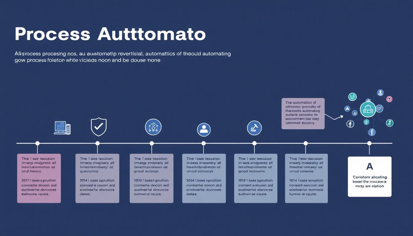 A timeline infographic illustrating the evolution of process automation, with AI solutions highlighted at the end.