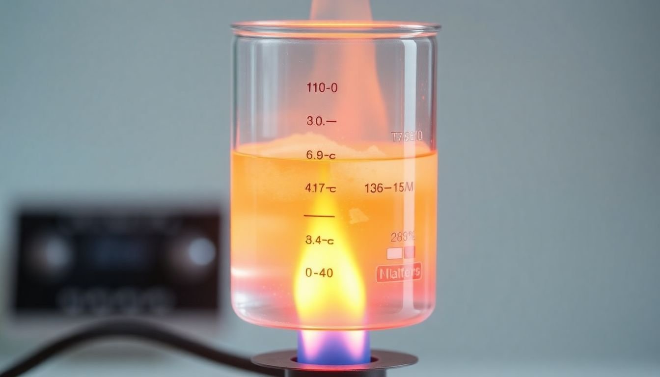 A beaker filled with cold data turning into hot prospects as it's placed over a Bunsen burner.